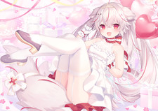 Anime girls choker gloves stockings garter straps heart Custom Gaming Mat Desk