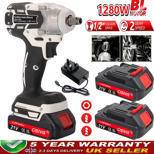 1000Nm 1/2" Cordless Electric Impact Wrench Drill Gun Ratchet Driver w/ Battery - Picture 2 of 28