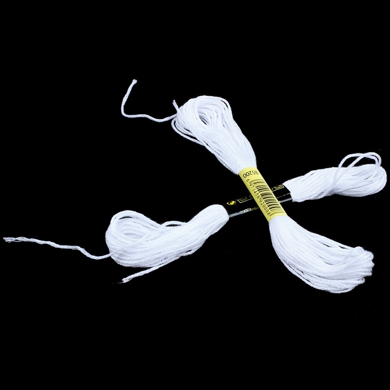12x White Anchor needle Cotton Embroidery Thread Floss Skeins Sewing