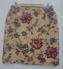 Talbots Women s Floral Skirt Sz 8 Petites Multicolor Side Zip Casual