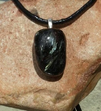 Arfvedsonite Free Form Stone Crystal Pendant Necklace - Clear Your Personal Path