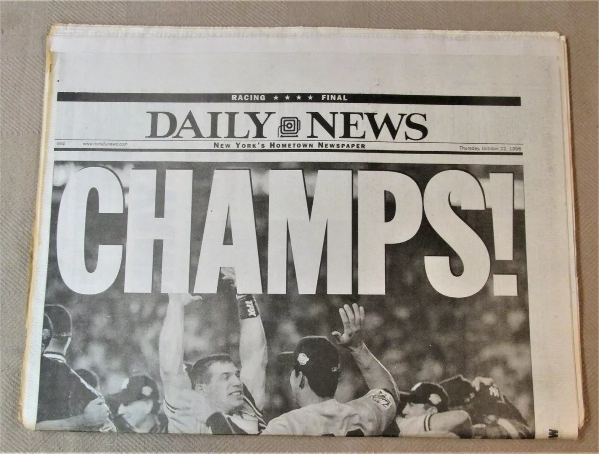 CHAMPS! 1998 NEW YORK YANKEES NY DAILY NEWS Sweep World Series Oct 22  Newspaper