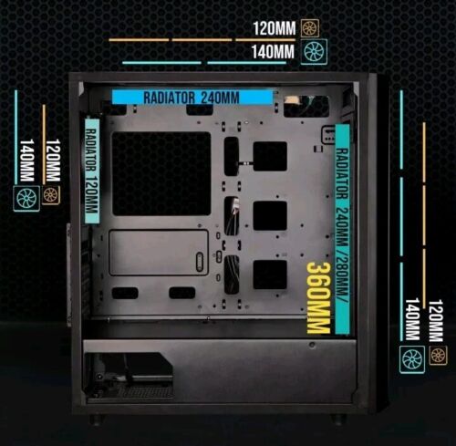-BitFenix Saber Mesh PC Gaming Case Black - Picture 3 of 9