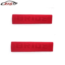Red Seat Belt Cover Shoulder Pads Fabric Racing Seat Material 2X
