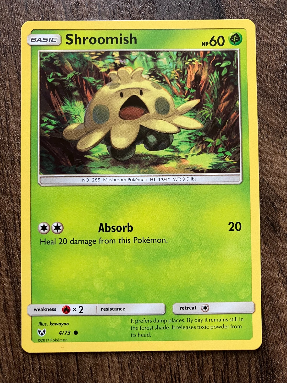 Shroomish 4/73 - 2017 Pokemon Shining Legends Common Card - CLEAN NM