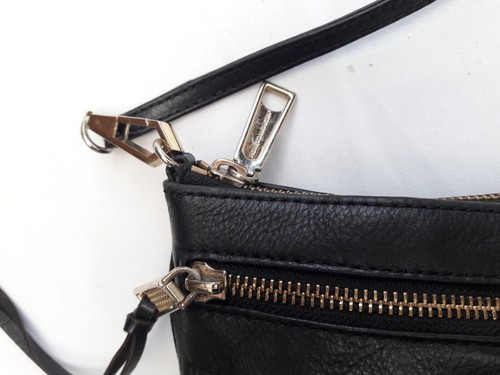Rebecca Minkoff Bag Black Leather Zippers Pockets Crossbaody Purse - Picture 14 of 14