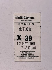 Then Jerico Concert Ticket Mark Shaw Original The Capitol Aberdeen 17th May 1989