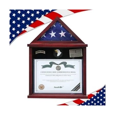 Flag Display Case Military Shadow Box Fits a Folded 3'x5' Army Navy Air Force...