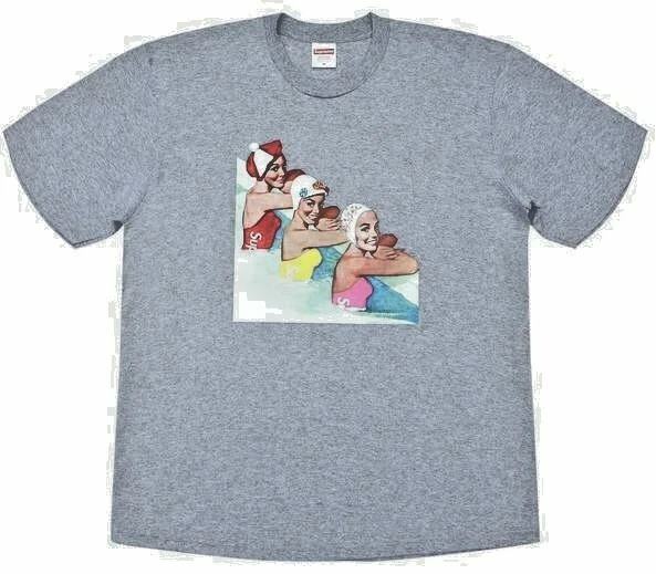 Tee shirt homme Supreme taille grand nageur SS18 gris bruyère neuf dans son emballage