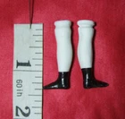 Antique Doll Legs tie in bisque porcelain doll parts China Parian 1-3/8" 18c vtg