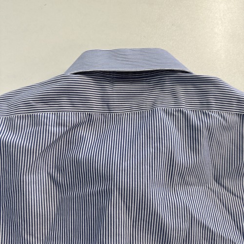 Brooks Brothers 1818 Milano Blue/White stripe mens shirt (Wear on collar) 16-4/5 - Picture 16 of 16