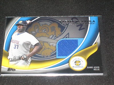 RAFAEL DEPAULA LEGEND AUTHENTIC CERTIFIED GAME USED JERSEY BASEBALL CARD 19/25 - Photo 1/2