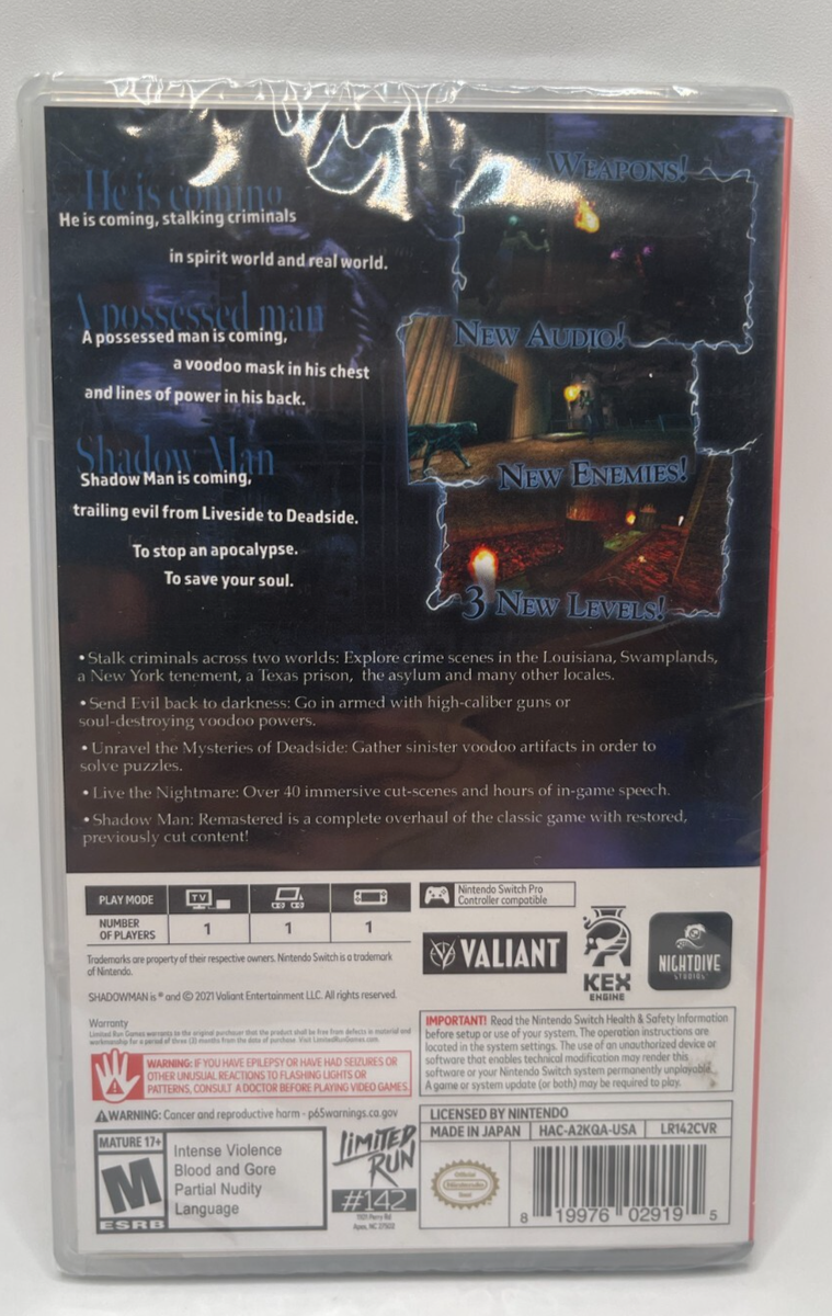 Nintendo SWITCH LIMITED RUN #142: SHADOW MAN REMASTERED | eBay