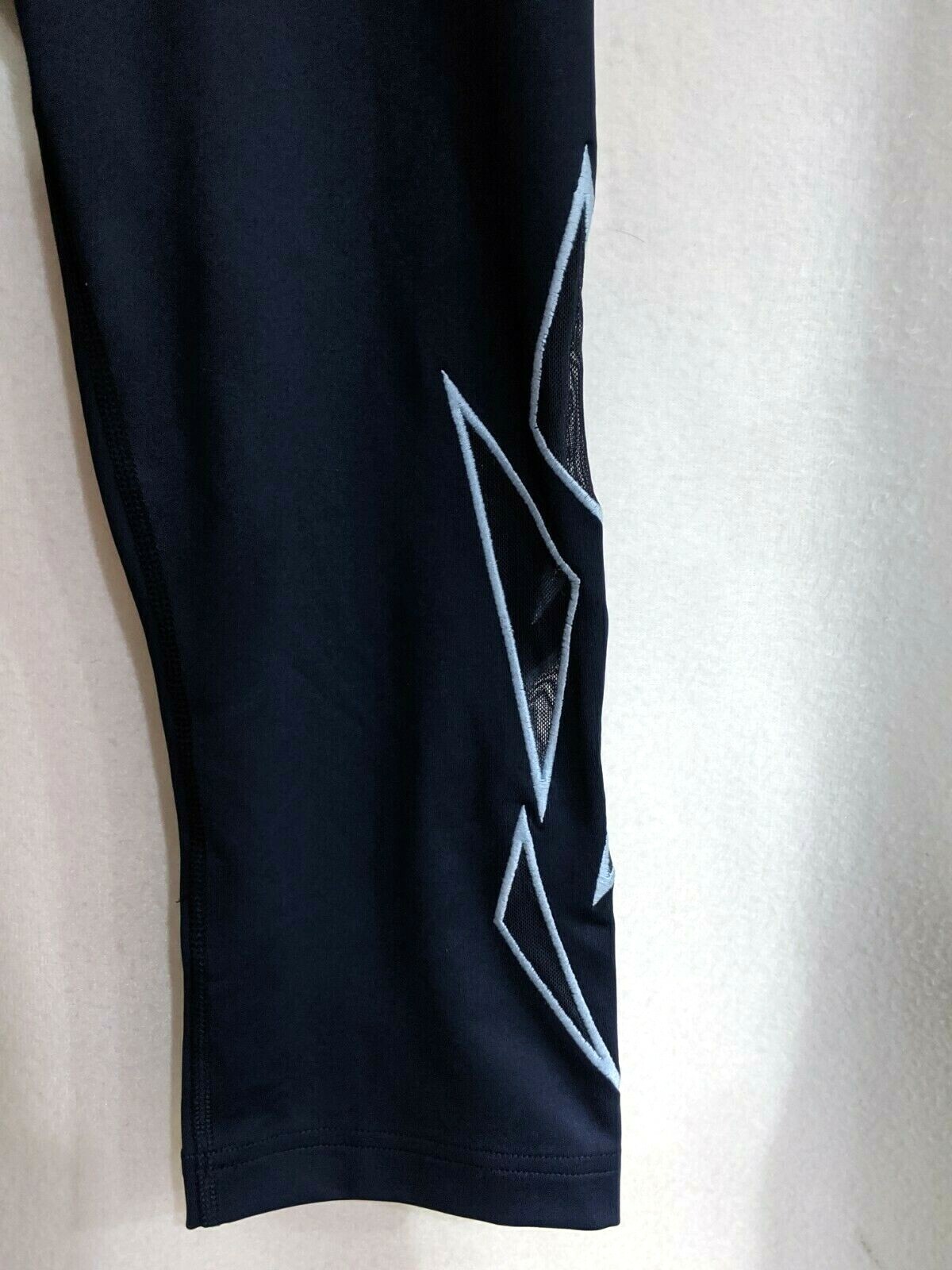 Leggings Capri FILA SPORT donna blu a forma di rete con inserti Taglia S Nuovi con etichette