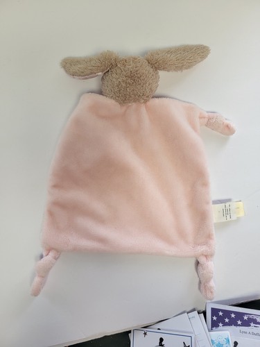 DAN DEE Knotted Pink BUNNY Rabbit Baby Lovey Security Blanket Rattle Plush 2016 - Picture 4 of 6