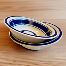 Royal Norfolk Stoneware ~ 7” Soup Bowl ~ Blue Stripe ~ Greenbriar International