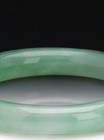 A Stunning Chinese Antique Carved Natural Jadeite and Gold Bangle Bracelet — photo 7