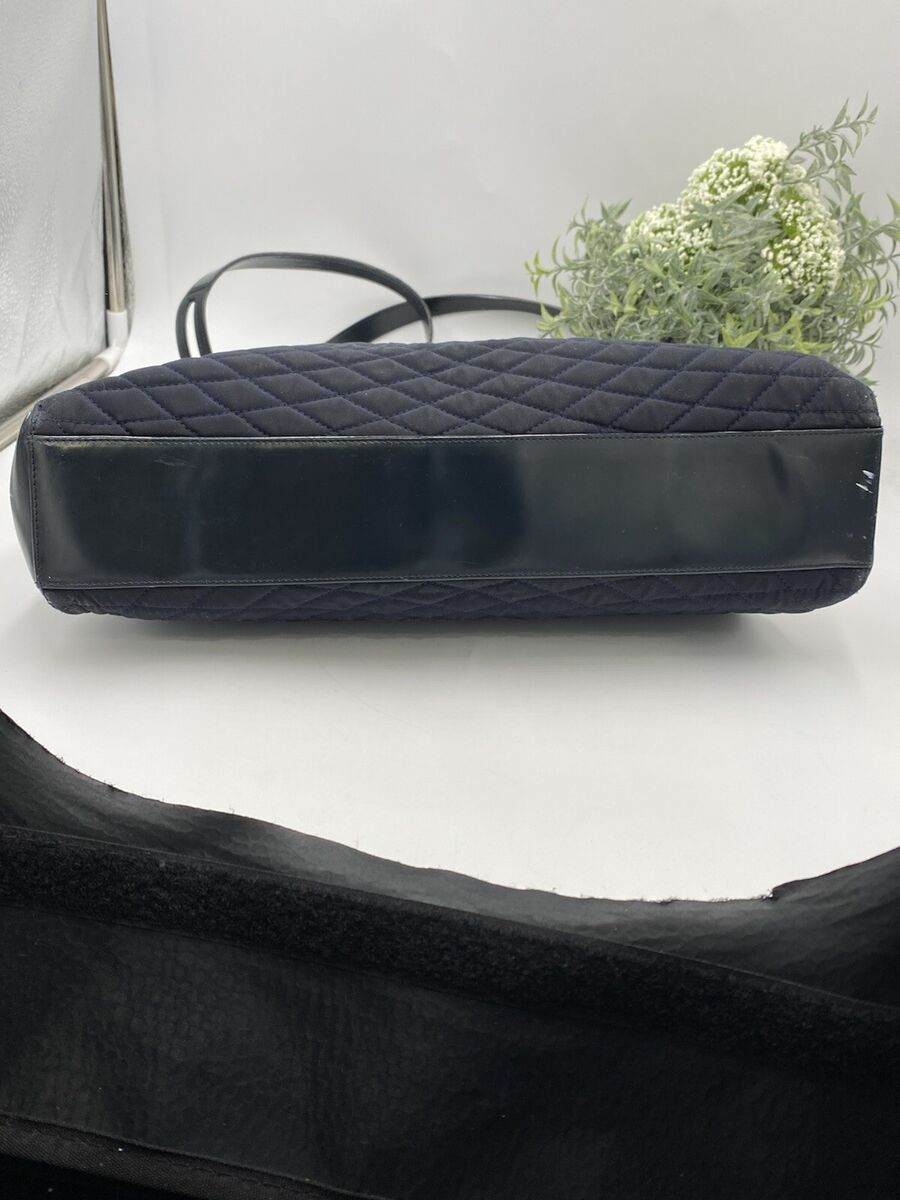 Vintage Bally Black Quilted Fabric and Leather Shoulder Bag Vintage Bally Black Quilted Fabric and Leather Shoulder Bag
