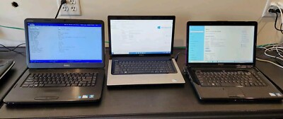 Lot of 3 Dell Laptops Studio and Inspiron Win 10 Pro READ Description 