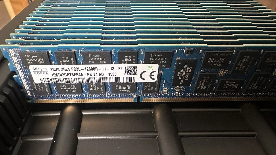 Samsung/Hynix 64GB Lot of 4x 16GB 2Rx4 PC3L-12800R ECC RDIMM DDR3 1600MHz Server - Image 3 of 4