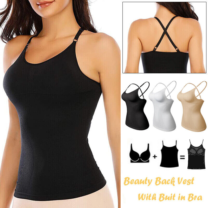 Camisoles for Women with Built in Bra Adjustable Strap Tank Tops Cami  Sleeveless Summer Tops for Workout Sleeping Traveling