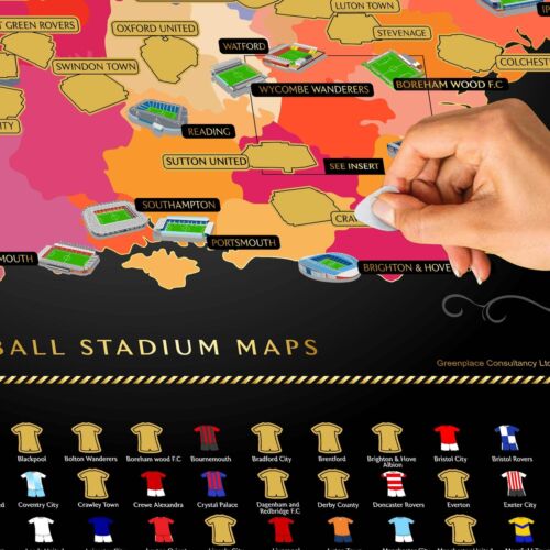 England Football Stadium Scratch-Off Map - Picture 3 of 6