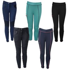 Kids Riding Breeches Tights Junior Knee Patch Silicone Grip Stretch Riders Pants
