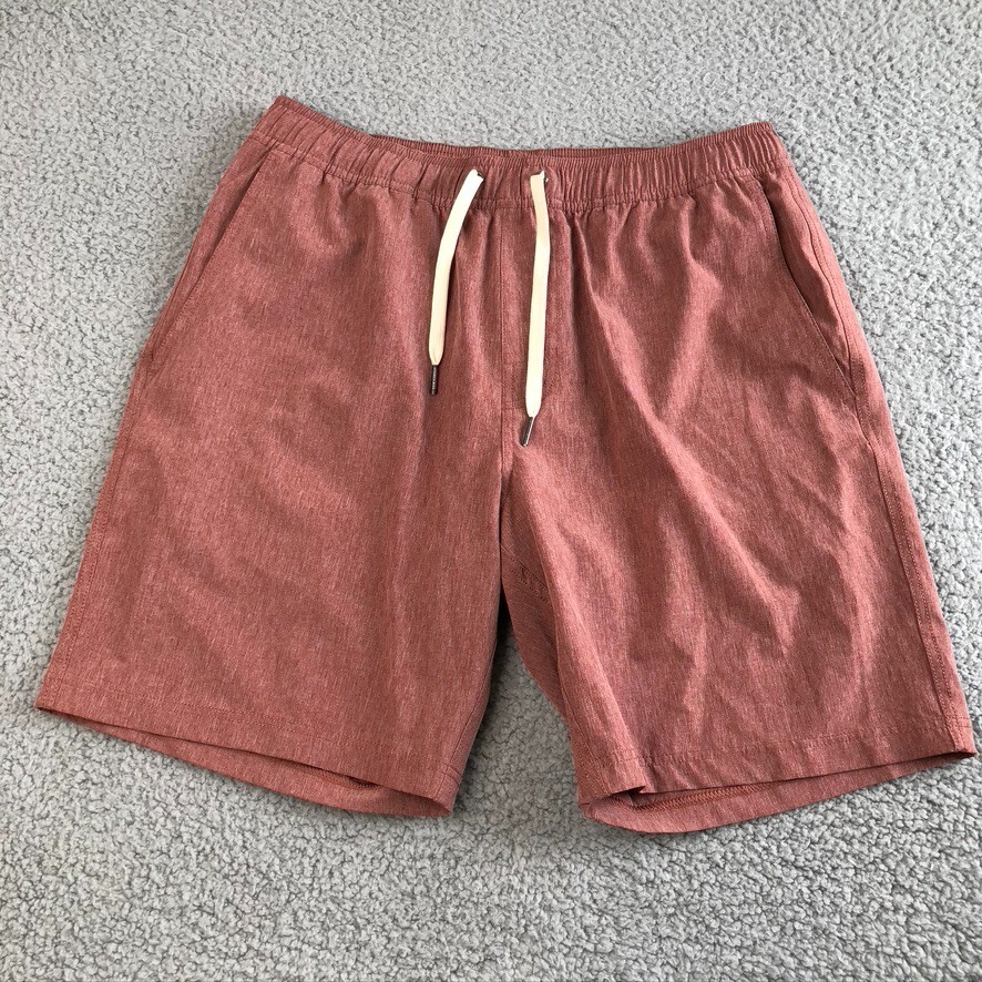 Fair Harbor Shorts Mens Medium Red Heathered Lined Stretch Activewear