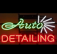 Auto Detailing Neon Sign Light Handcraft Artwork Store Wall Decor 24x15