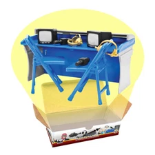 Blue and Gray Commentator Table Playset for WWE & AEW Wrestling Action Figures