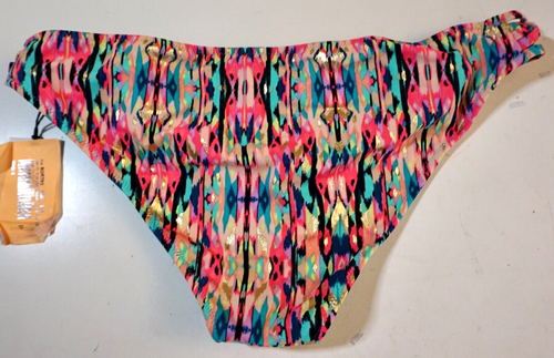 SHADE & SHORE MUJER SOL COSTA TIRAS DESCARADO BIKINI PARTE INFERIOR PEQUEÑO CORAL CALIENTE NUEVO - Imagen 2 de 2