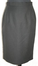 1990s NEW COUTURE HELENA STERN PARIS Cotton-Pique Black Skirt Taper F40 W28/L25"