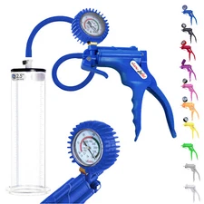 LeLuv JacVac Penis Pump, Wide Flange Cylinders, Swivel Gauge Options in 5 Colors