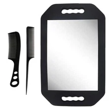 Handle Mirror – Large Hand Mirror with Double Handle - Rectangular Hand Held ...