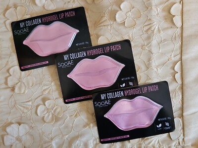  *NEW* SOO'AE-My Collagen Hydrogel Lip Patch-Super Berry Complex  0.35 OZ.(X3)