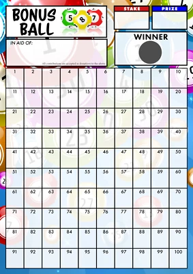 Bonus Ball Fundraising Scratch Cards - 100 Square - A4 - 1/5 Pack - TB0074