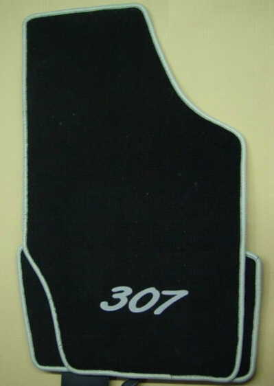 Tapis de sol velours Peugeot 307 noir pour trajets en famille confort