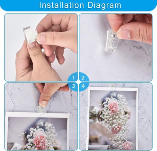 30 Piezas Clips Adhesivos Tapiz de Pared Clips Colgantes 1 Pulgada Autoadhesivos Transparente - Imagen 4 de 7