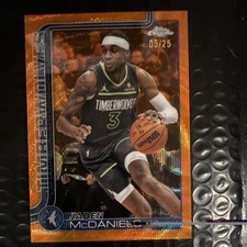 Topps Chrome Orange Wave Refractor Jaden McDaniels /25 #176 Timberwolves 2025