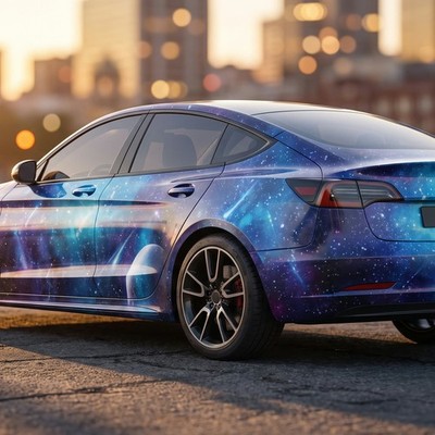   Design-Autofolie im Galaxy-Stil für Car-Wrapping mit Luftkanälen 100x150cm