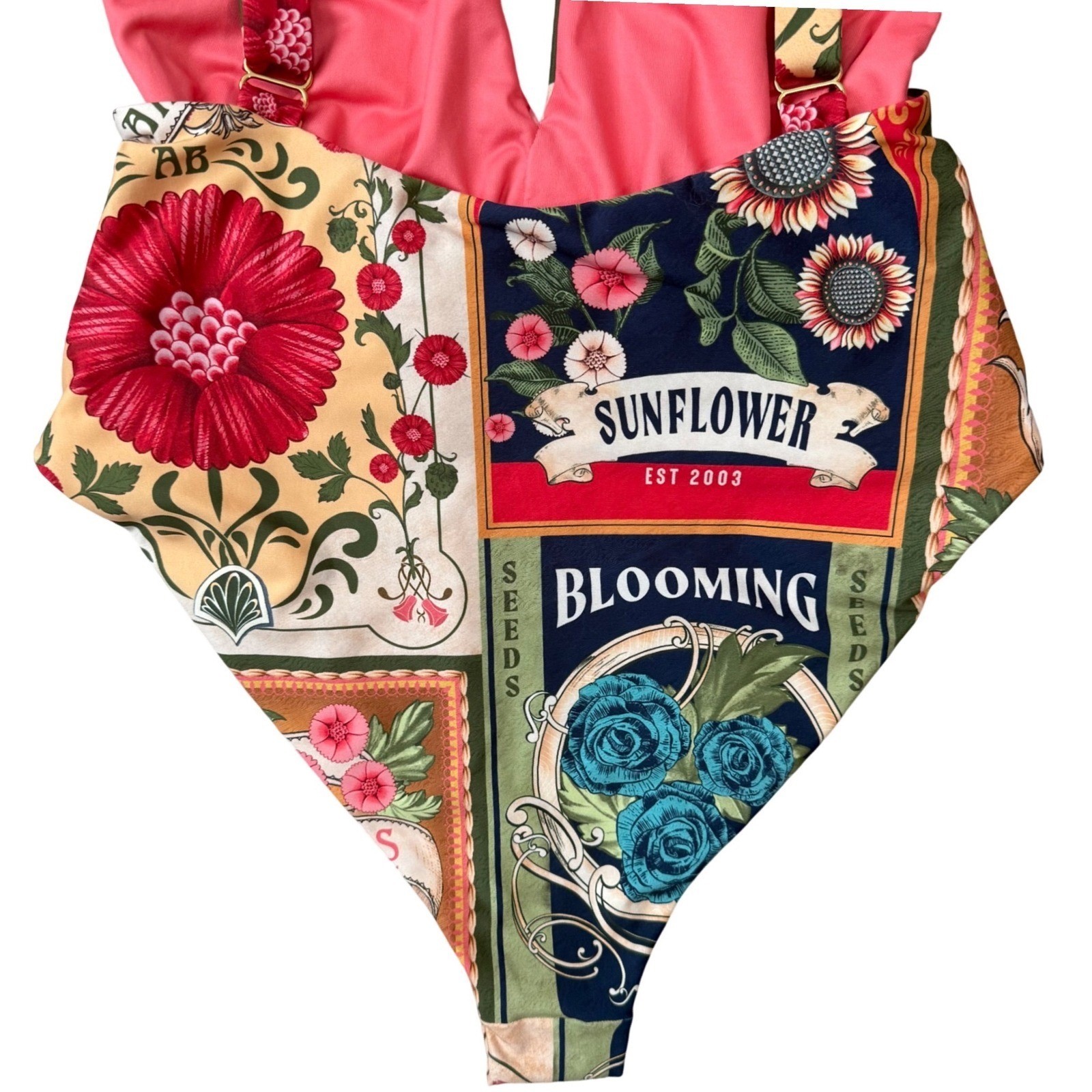 Agua Bendita Ellis Twist Front Plunge One-Piece Swimsuit M Floral Sold Out image 8