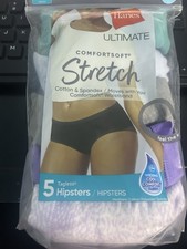 Hanes ComfortSoft Stretch Womens Hitpsters Panties Underwear 5 Pack Size 7 / L