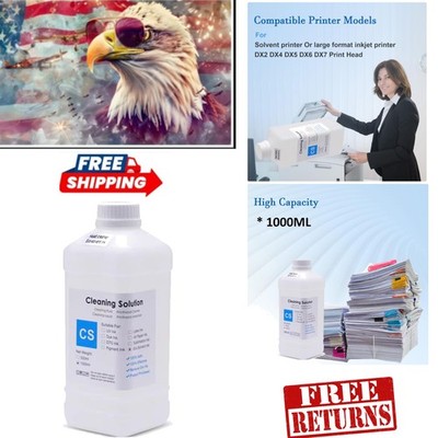 Eco-Friendly 1000ML Cleaning Solution for Solvent Printers - Maximize Print Life