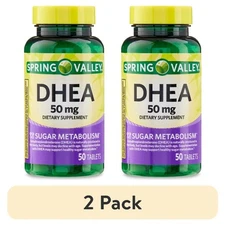 (2 pack) Spring Valley DHEA Dietary Supplement Tablets , 50 mg, 50 Count