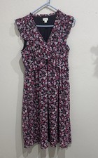 J.Crew Midi Dress 6 Floral Tiered Flutter Ruffle Sleeve Cottagecore Feminine