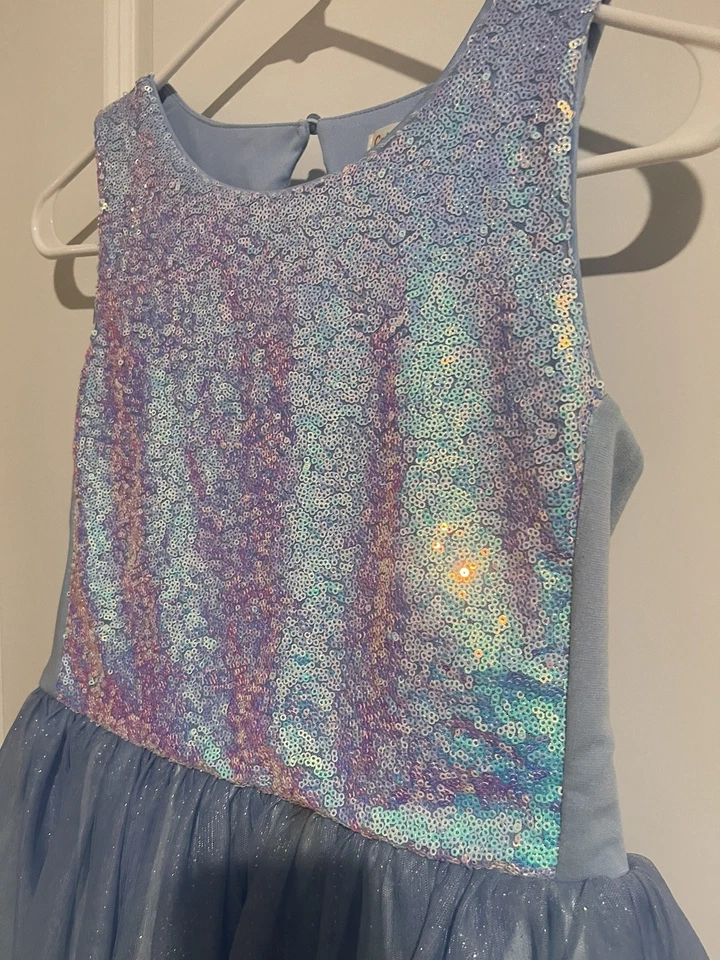 Saia de tule Cat & Jack para meninas tamanho XL azul cintilante sem mangas - Imagem 4 de 4