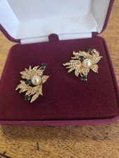 Camrose & Kross JBK Jacqueline Kennedy Cross Pierced Earrings Preowned BOX