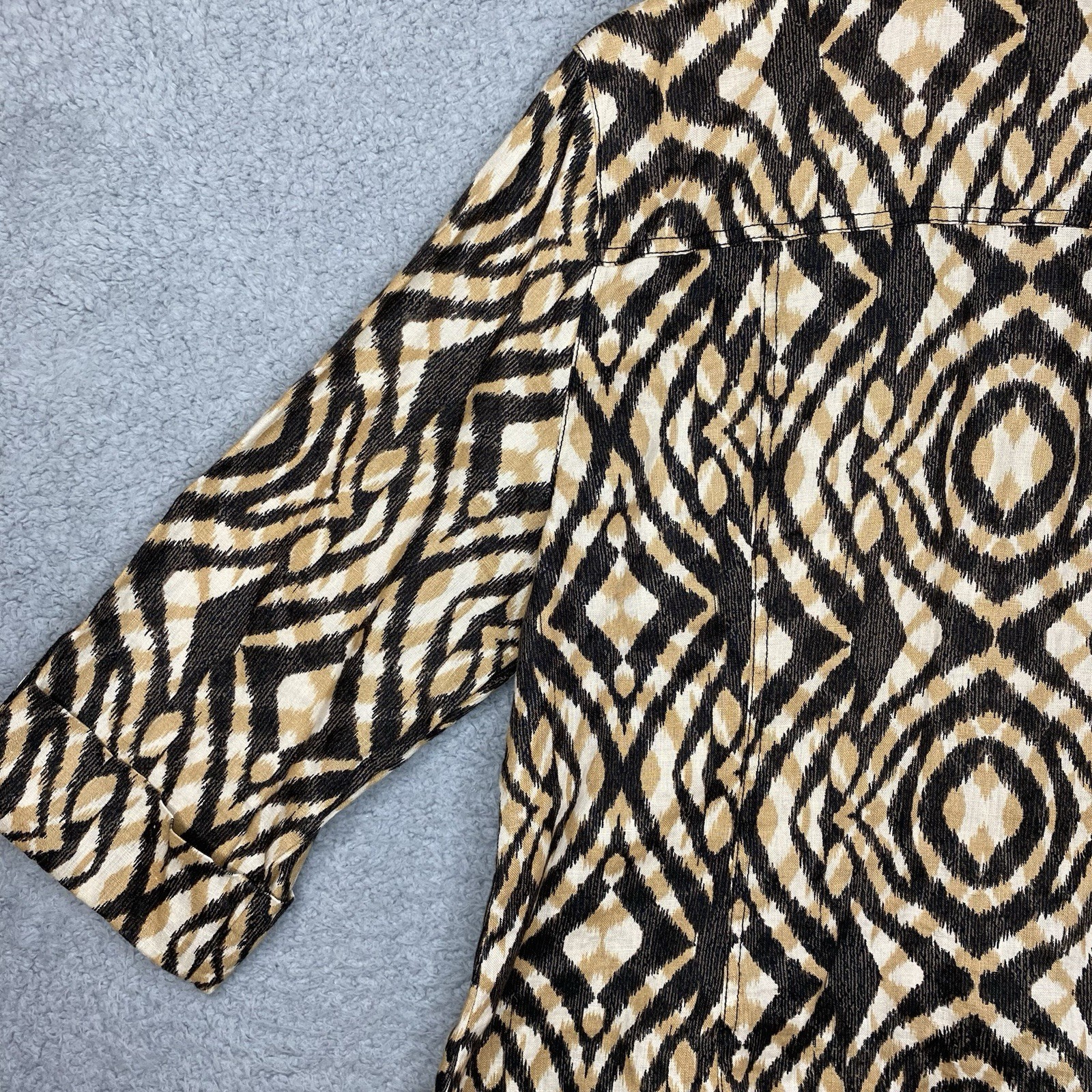 Ruby Red 100% Linen Jacket Large Lightweight Butt… - image 11