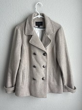 Banana Republic Double-breasted wool-blend Preppy Large Beige Peacoat