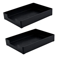 Letter Size Tray, 2pc Desk Paper Organizer Letter Trays, Stackable Front-Load...